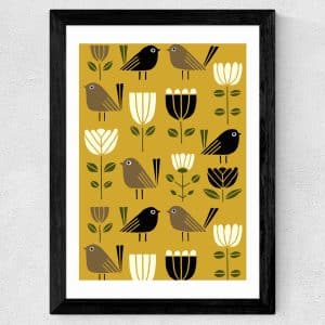 Framed  Garden Bird A3 Print